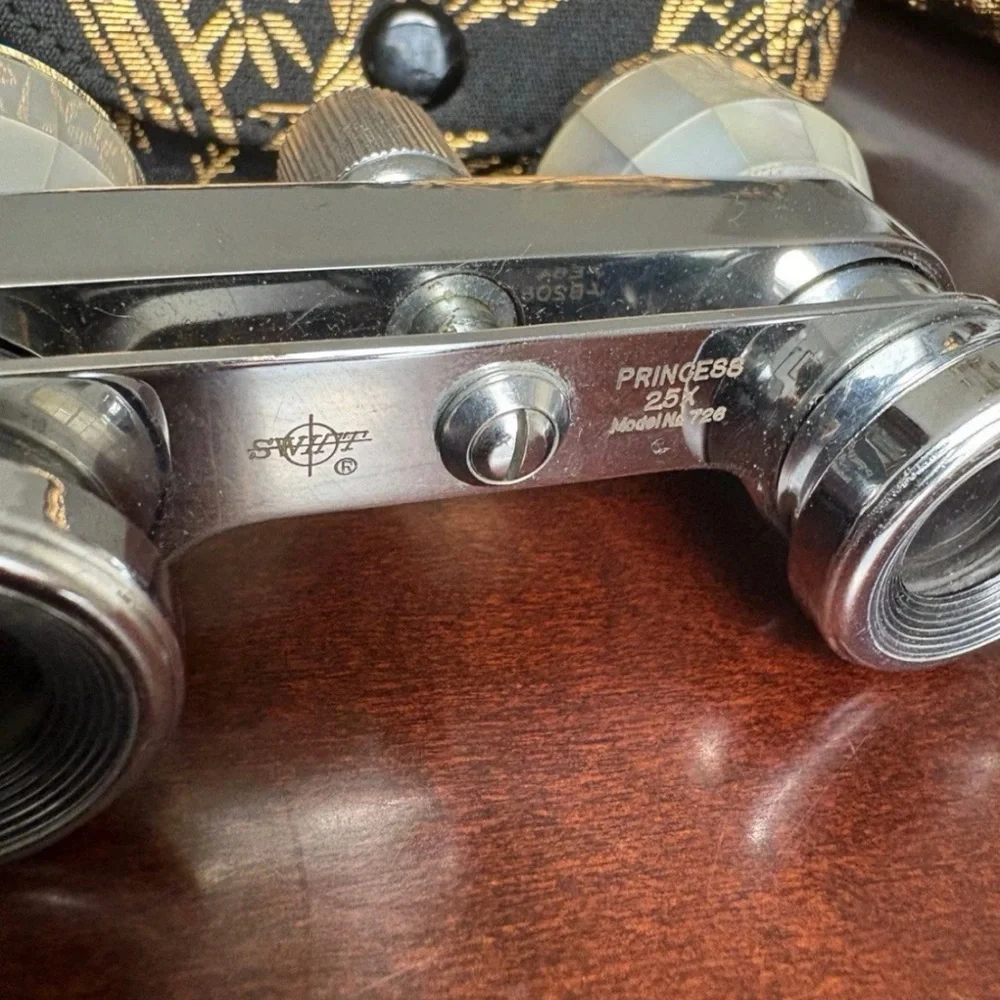 Vintage Opera Glasses with Floral Case